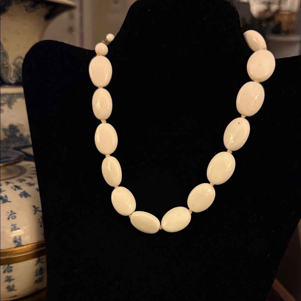 Elegant White Beaded Necklace